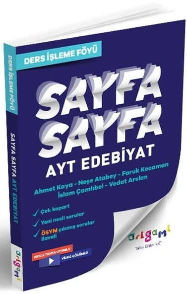 AYT Edebiyat Sayfa Sayfa Ders İşleme Föyü Tammat Yayıncılık ürün görseli 1