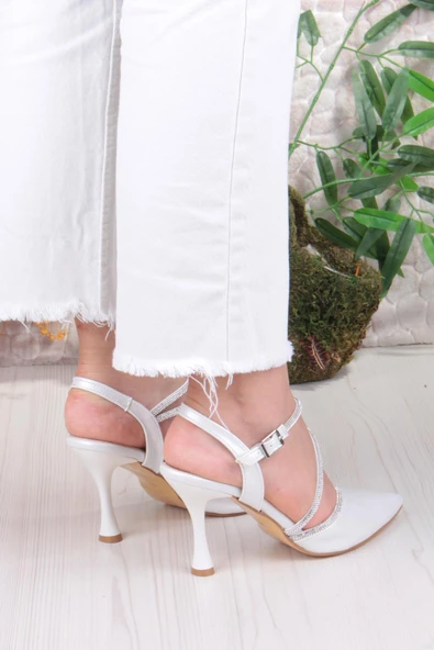 Fort 35691 Saten Biye Taşlı Topuklu Abiye Ayakkabı Kadın Ayakkabı - Resim 11