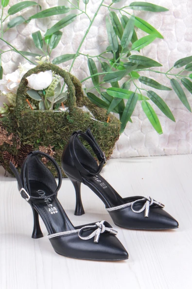 Fort 35695 Cilt Fiyonklu Biye Taşlı Topuklu Abiye Ayakkabı Kadın Ayakkabı - Resim 5