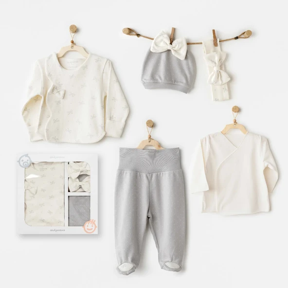 Andywawa Ac26250 Baby Bow Bliss 5'li Hastane Çıkışı Ekru ürün görseli