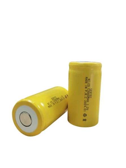 1.2V 3000 Mah - C Orta Boy - Ni-CD Şarjlı Pil - (Başsız / Flat Head) - 1