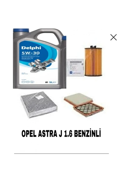 KOPYA - OPEL ASTRA J 1.6 BENZİNLİ BAKİM SETİ+DELPHİ 5W-30 DPF 5LT 2025 ÜRETİM YAG ürün görseli