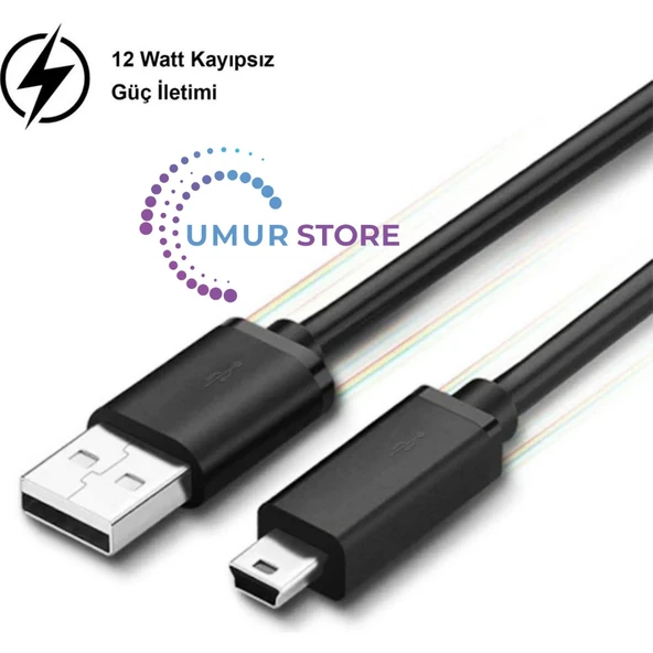 USB to Mini Uyumlu Data ve Şarj Kablosu - 5