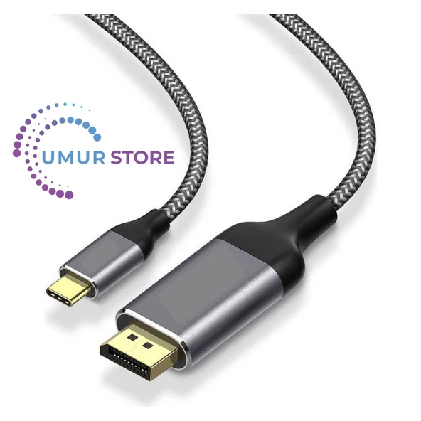 Type-C To Display Port Kablo 4K Görüntü Aktarım Kablosu 120 cm - Resim 2