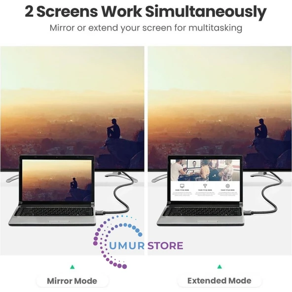 8k 60Hz HDMI 2.1 Örgülü Görüntü Aktarma Kablosu 2 Metre - 4