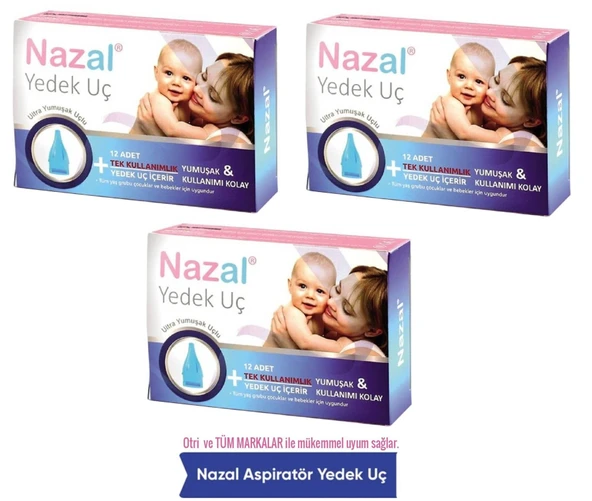 Nazal Burun Aspiratörü Yedek Uç 12'li 3 Adet