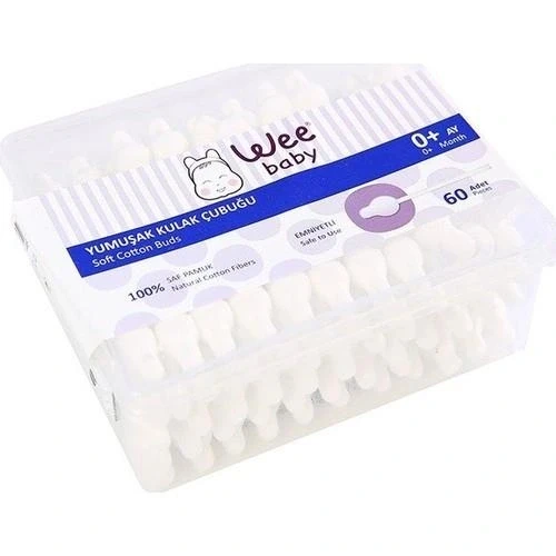 Nessiworld  Wee Baby Yumuşak Kulak Temizleme Çubuğu Emniyetli (60Adet) 894 - Resim 3