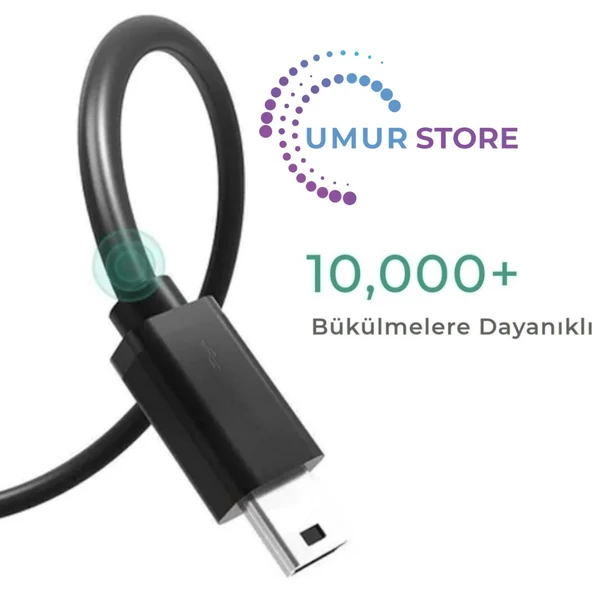 USB to Mini Uyumlu Data ve Şarj Kablosu - 4