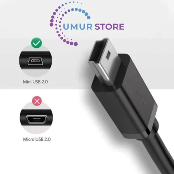 USB to Mini Uyumlu Data ve Şarj Kablosu - 2