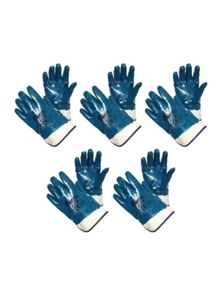Nalburkent Bay-El EL170 Nitril Kaplama İş Eldiveni 10 Beden Petrolcü Sıvacı 5 Çift