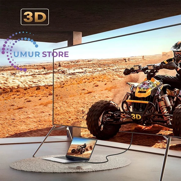 4K HDMI Örgülü Görüntü ve Ses Aktarma Kablosu 1.5 Metre - Resim 3