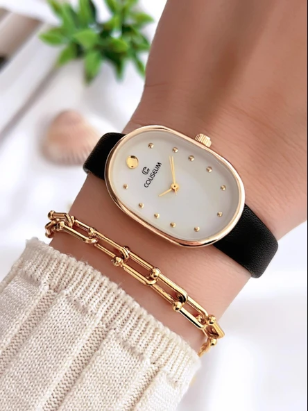 Coliseum Deri Kordon Vintage Seri Kadın Kol Saati+Bileklik Hediyeli CL8104.BM4 ürün görseli