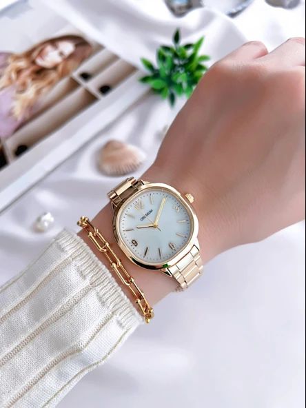 Coliseum Özel Tasarım Vintage Seri Kadın Kol Saati+ Bileklik Hediyeli CL8365.BM1 - Resim 2