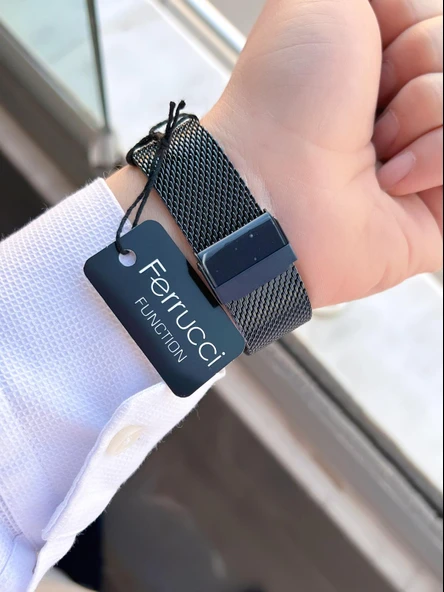 Ferrucci Çift Kordonlu Deri Ve Çelik Hasırlı İç Fonksiyonları Aktif 3 Atm Erkek Kol Saati EFC.03L.03 - Resim 6