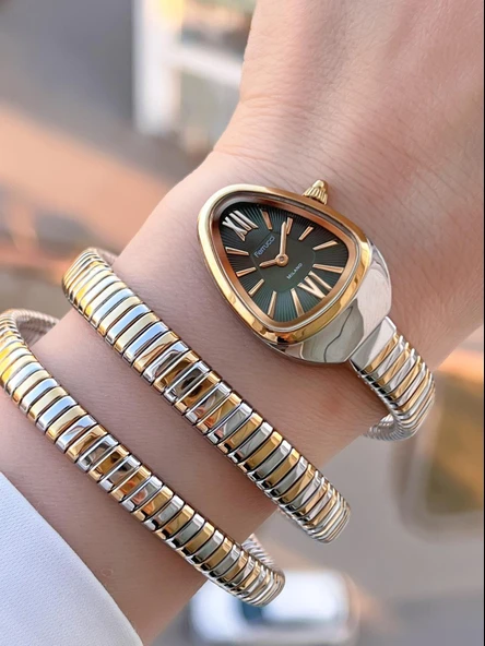 Ferrucci Yılan Dolamalı Çelik Kordon 2 Yıl Garantili 3 Atm Suya Dayanıklı Kadın Kol Saati C.03442.1 ürün görseli