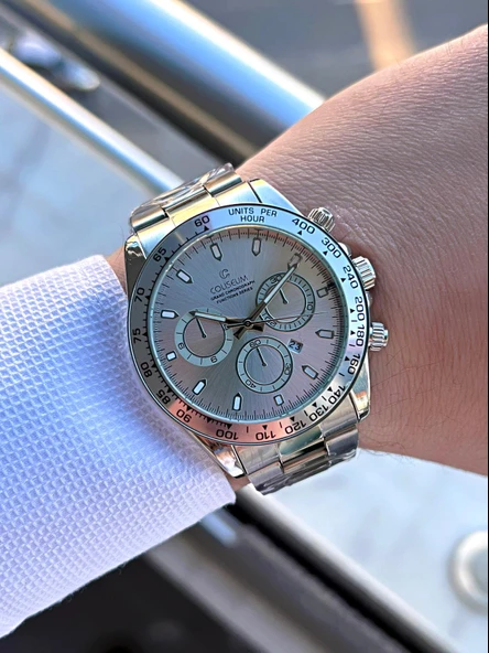 Coliseum Çelik Kordon Takvimli Kadran Kutulu Seri Erkek Kol Saati FT.CLS.E8743.B - Resim 2