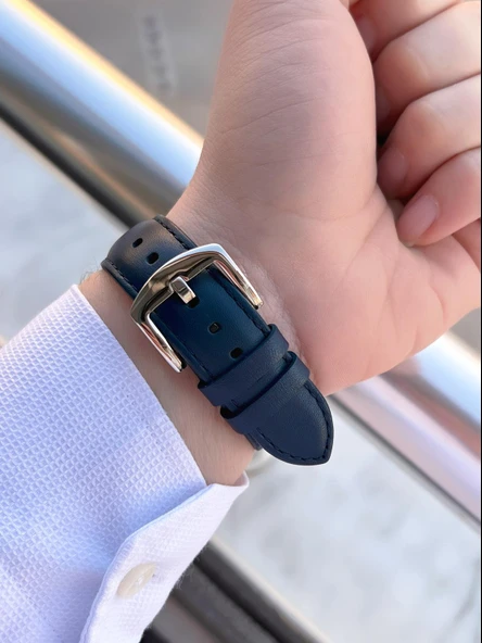 Ferrucci Çift Kordonlu Deri Ve Çelik Hasırlı İç Fonksiyonları Aktif 3 Atm Erkek Kol Saati EFC.03L.02 - Resim 3