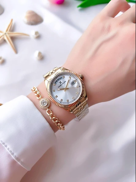 Daniel Klein Çelik Kordon 30 Mt Suya Dayanıklı Kadın Kol Saati+Bileklik BFG.10661.X4 - Resim 2