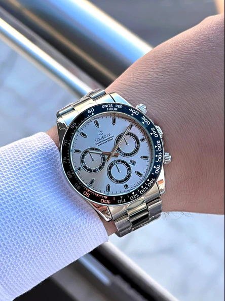 Coliseum Çelik Kordon Takvimli Kadran Kutulu Seri Erkek Kol Saati FT.CLS.E8743.G - Resim 2