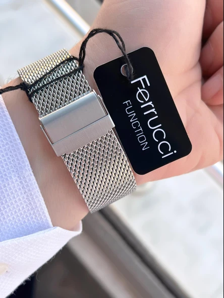 Ferrucci Çift Kordonlu Deri Ve Çelik Hasırlı İç Fonksiyonları Aktif 3 Atm Erkek Kol Saati EFC.03L.04 - 6