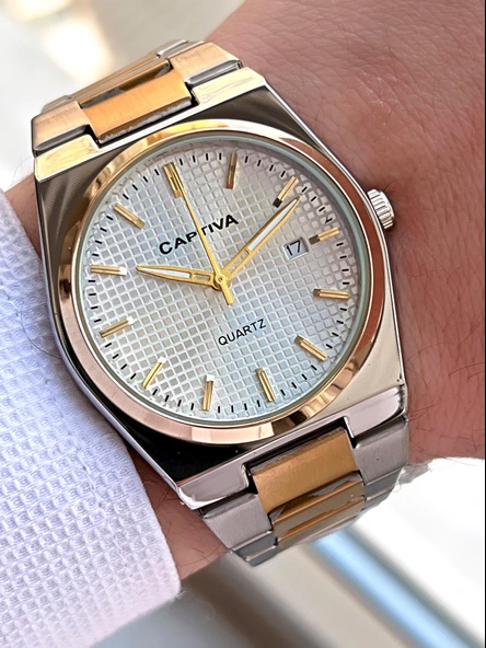 Captiva Çelik Kordon Takvimli Kadran Kutulu Seri Erkek Kol Saati C01.ES05 ürün görseli
