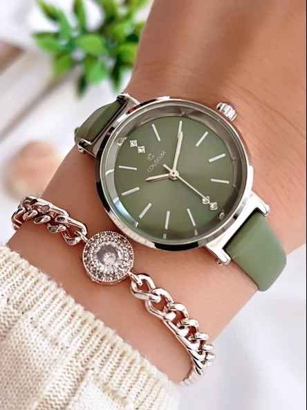 Coliseum Deri Kordon Vintage Seri Kadın Kol Saati+Bileklik Hediyeli CL8368.BM2