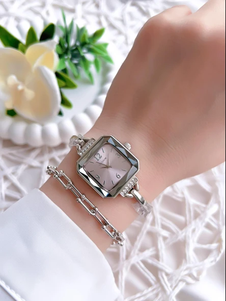 Coliseum Özel Tasarım Vintage Seri Kadın Kol Saati+ Bileklik Hediyeli CL8458.M9 - Resim 2