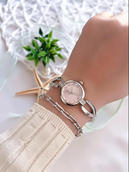 Coliseum Özel Tasarım Vintage Seri Kadın Kol Saati+ Bileklik Hediyeli CL8454.M5 - Resim 2