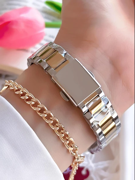 Ferrucci Çelik Kordon İyon Kaplama Kasa 30 Mt Suya Dayanıklı Kadın Kol Saati+Bileklik SY.13933.3 - Resim 3