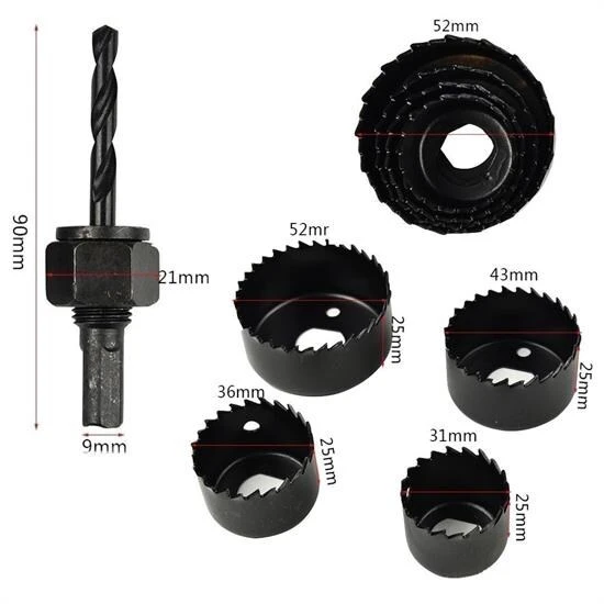 6 Parça Demir Ahşap Alçıpan Delme Buat Açma Seti - Resim 5