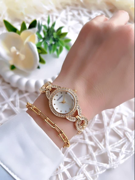 Coliseum Özel Tasarım Vintage Seri Kadın Kol Saati+ Bileklik Hediyeli CL8719.M1 - Resim 2