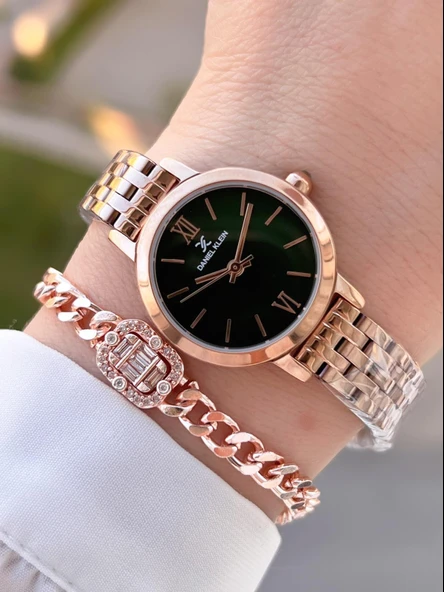 Daniel Klein Çelik Kordon 2 Yıl Garantili 3 Atm Suya Dayanıklı+Bileklik Kadın Kol Saat BFG.13779.9 ürün görseli