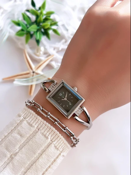 Coliseum Özel Tasarım Vintage Seri Kadın Kol Saati+ Bileklik Hediyeli CL8453.M2 - Resim 2