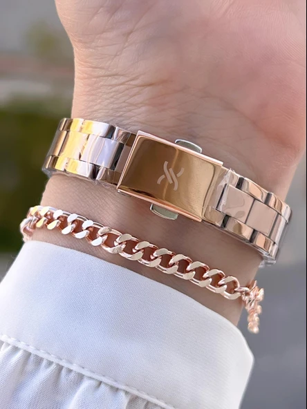 Daniel Klein Çelik Kordon 2 Yıl Garantili 3 Atm Suya Dayanıklı+Bileklik Kadın Kol Saat BFG.13713.10 - Resim 3