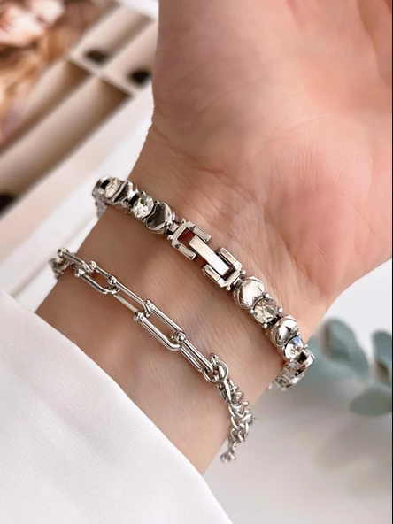 Coliseum Özel Tasarım Vintage Seri Taşlı Kordon Model Kadın Kol Saati+Bileklik Hediyeli CL8745.C04 - Resim 4