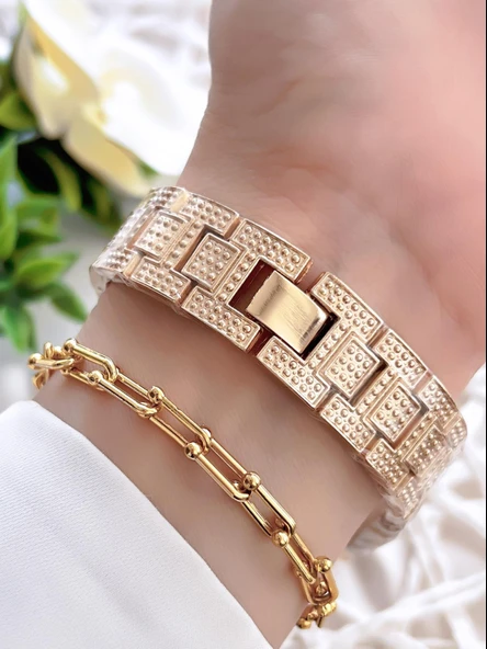 Coliseum Özel Tasarım Vintage Seri Kadın Kol Saati+ Bileklik Hediyeli CL8460.M1 - Resim 3