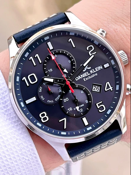 Daniel Klein Çelik Kordon & Deri Kordonlu İç Fonksiyonları Aktif 3 Atm Erkek Kol Saati BCK.10737.L2 - Resim 2