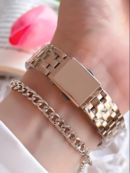 Ferrucci Çelik Kordon İyon Kaplama Kasa 30 Mt Suya Dayanıklı Kadın Kol Saati+Bileklik AY.14045.5 - 2