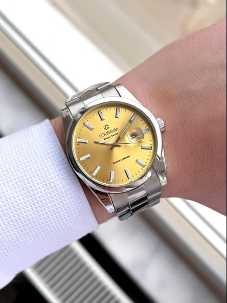 Coliseum Çelik Kordon Takvimli Kadran Kutulu Seri Erkek Kol Saati FT.CLS.E002 - Resim 2