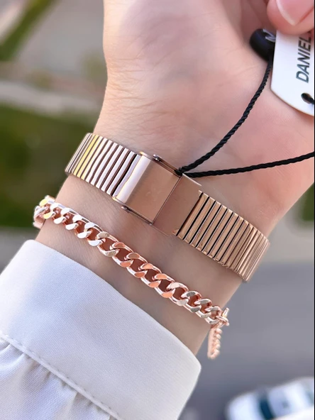 Daniel Klein Çelik Kordon Köşeli Kasa 2 Yıl Garantili Bileklik Hediyeli Kadın Kol Saat BFG.10835.6 - Resim 3