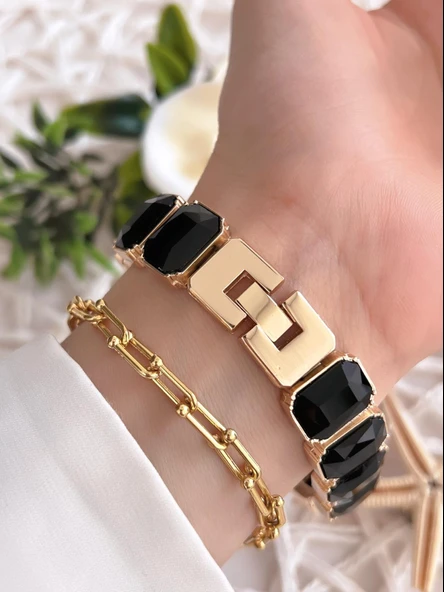 Coliseum Özel Tasarım Vintage Seri Taşlı Kordon Model Kadın Kol Saati+Bileklik Hediyeli CL8888.S07 - Resim 3