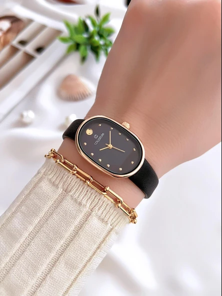 Coliseum Deri Kordon Vintage Seri Kadın Kol Saati+Bileklik Hediyeli CL8104.BM2 - Resim 2