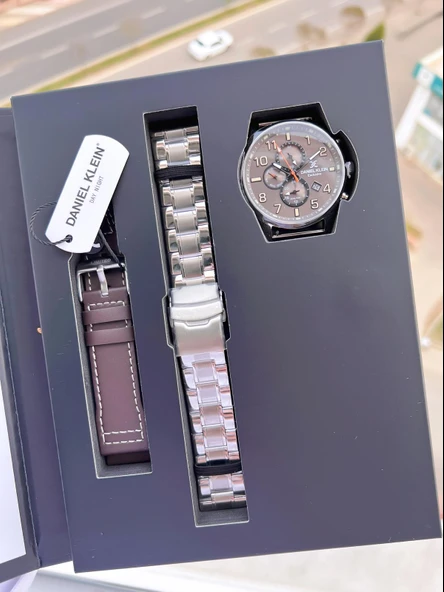 Daniel Klein Çelik Kordon & Deri Kordonlu İç Fonksiyonları Aktif 3 Atm Erkek Kol Saati BCK.10737.K4 ürün görseli