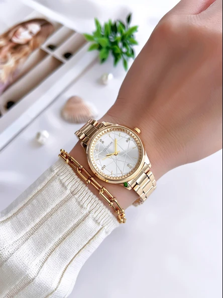 Coliseum Özel Tasarım Vintage Seri Kadın Kol Saati+ Bileklik Hediyeli CL8369.M5 - Resim 2