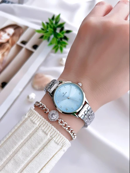 Coliseum Özel Tasarım Vintage Seri Kadın Kol Saati+ Bileklik Hediyeli CL8698.BM7 - Resim 2