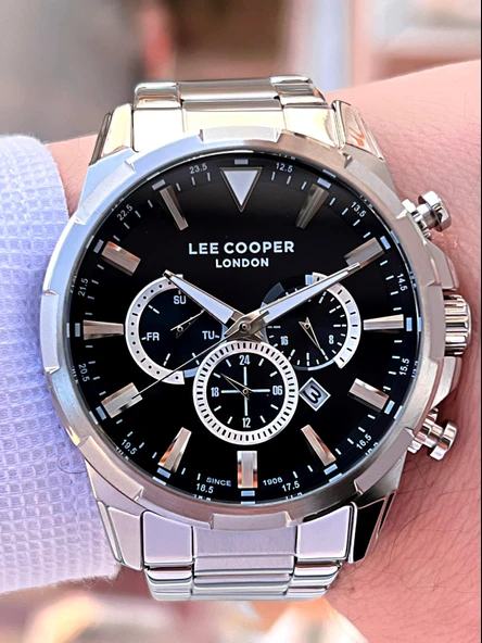 Lee Cooper Çelik Kordon Kadran Özellikleri Aktif 50 Mt Suya Dayanıklı Erkek Kol Saati FBLC.07385 - Resim 4