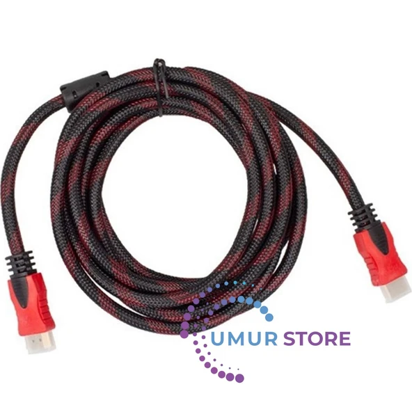 Örgülü Gold HDMI Kablo Poşetli - 3m ürün görseli 1