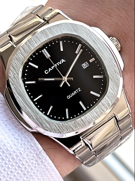 Captiva Çelik Kordon Takvimli Kadran Kutulu Seri Erkek Kol Saati C02.SE04 ürün görseli