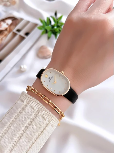 Coliseum Deri Kordon Vintage Seri Kadın Kol Saati+Bileklik Hediyeli CL8104.BM4 - Resim 2