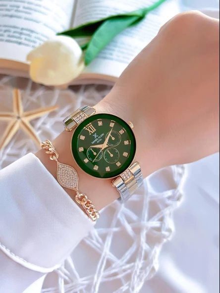 Daniel Klein Çelik Kordon 30 Mt Suya Dayanıklı Kadın Kol Saati+Bileklik BFG.1.10728.4 - Resim 2